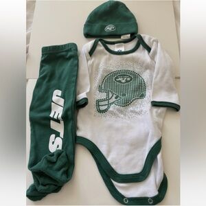 New York Jets NFL Baby 3 Piece Set, Size 3/6 Months NYJ